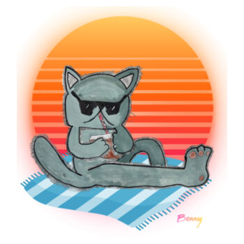 Benny - White Tea Towel Design