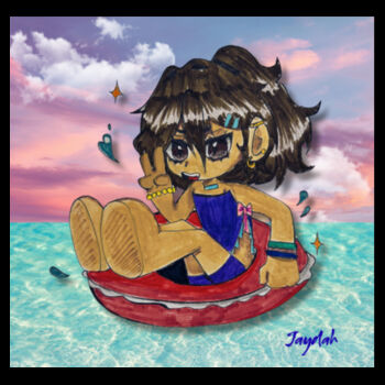 Jaydah - Black Tea Towel Design