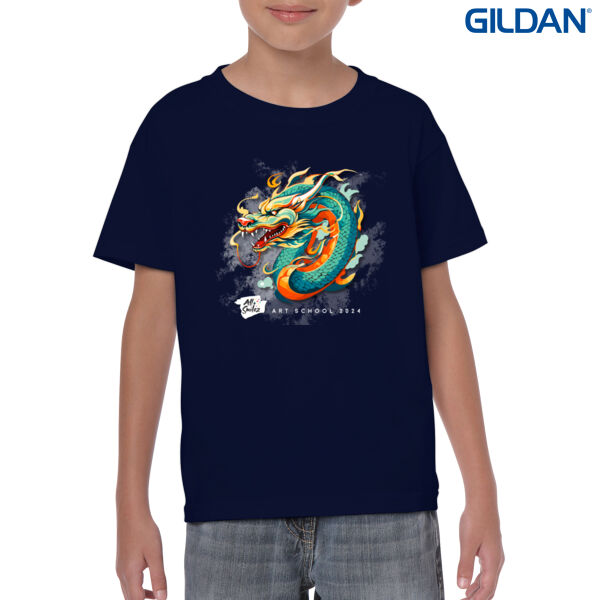 Dragon art 2024 - All Smilez art school - Gildan Youth Heavy Cotton T-Shirt Thumbnail
