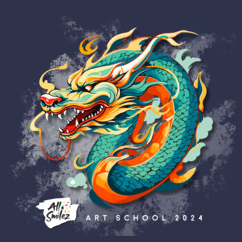 Dragon art 2024 - All Smilez art school - Gildan Youth Heavy Cotton T-Shirt Design