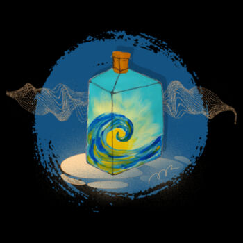 Maia - Black Tea Towel Design