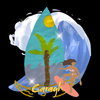 Caragh - Black Tea Towel Design