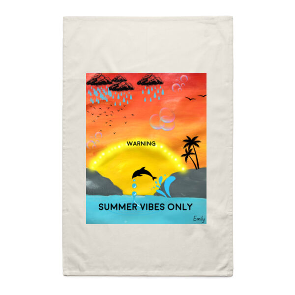 Emily - Natural Tea Towel Thumbnail